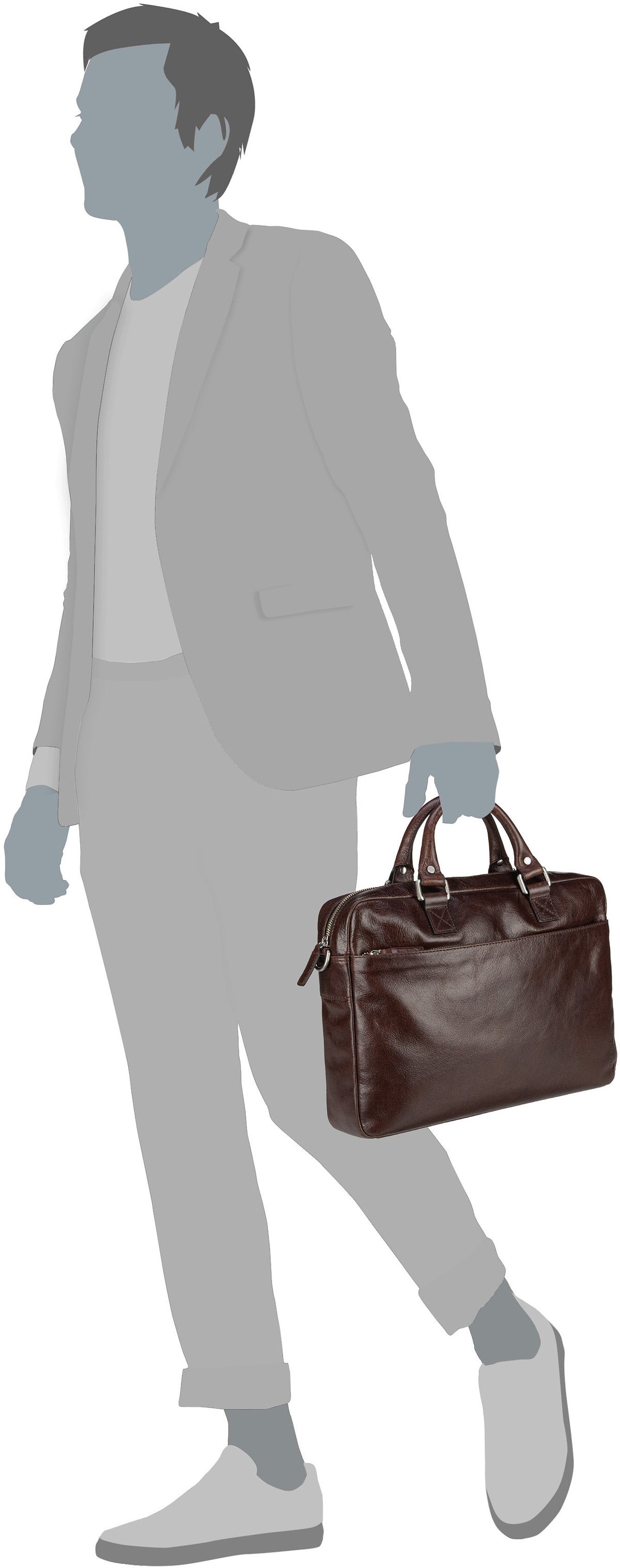Picard Buddy 5758 Schwarz Aktentasche – Silhouettenansicht