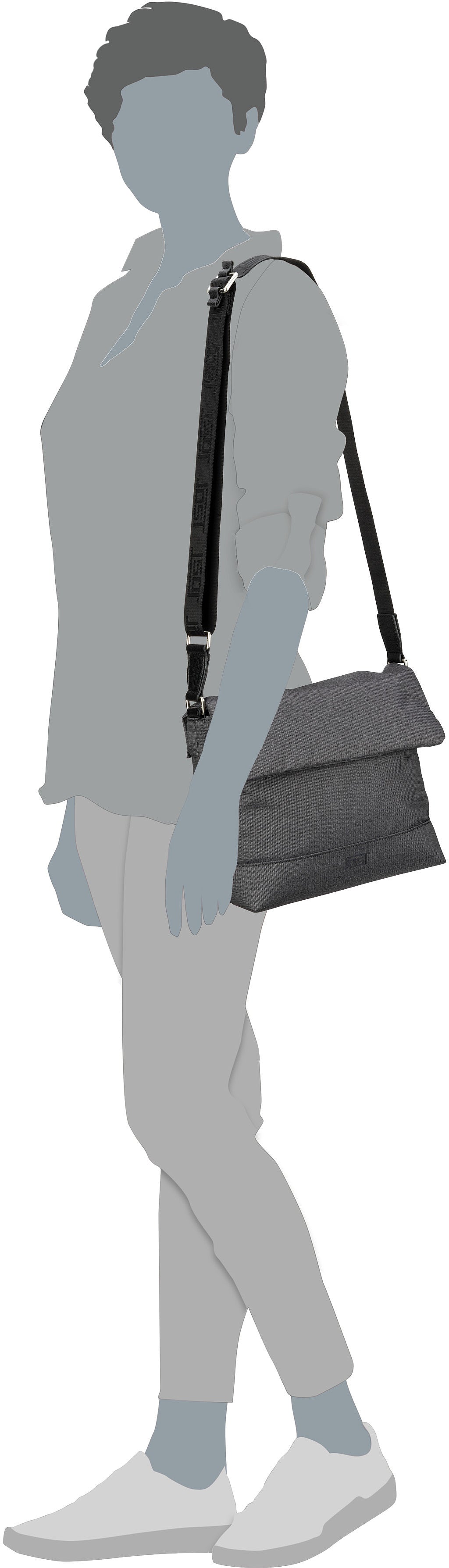 Jost Bergen Light Grey Crossbody Bag – Silhouettenansicht