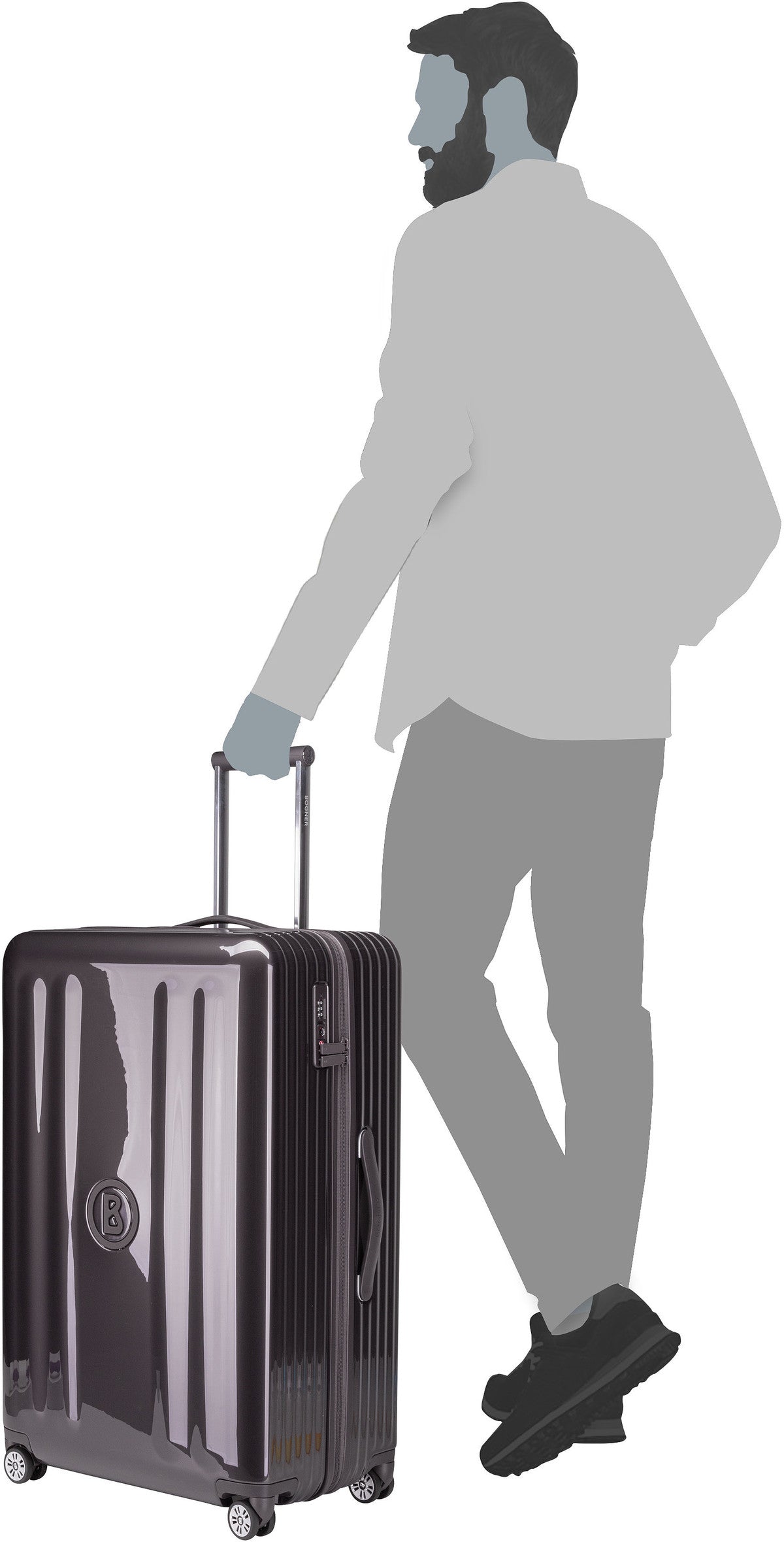 Bogner Piz C75 Trolleycase LVZ 4w Dark Grey Koffer – Silhouettenansicht