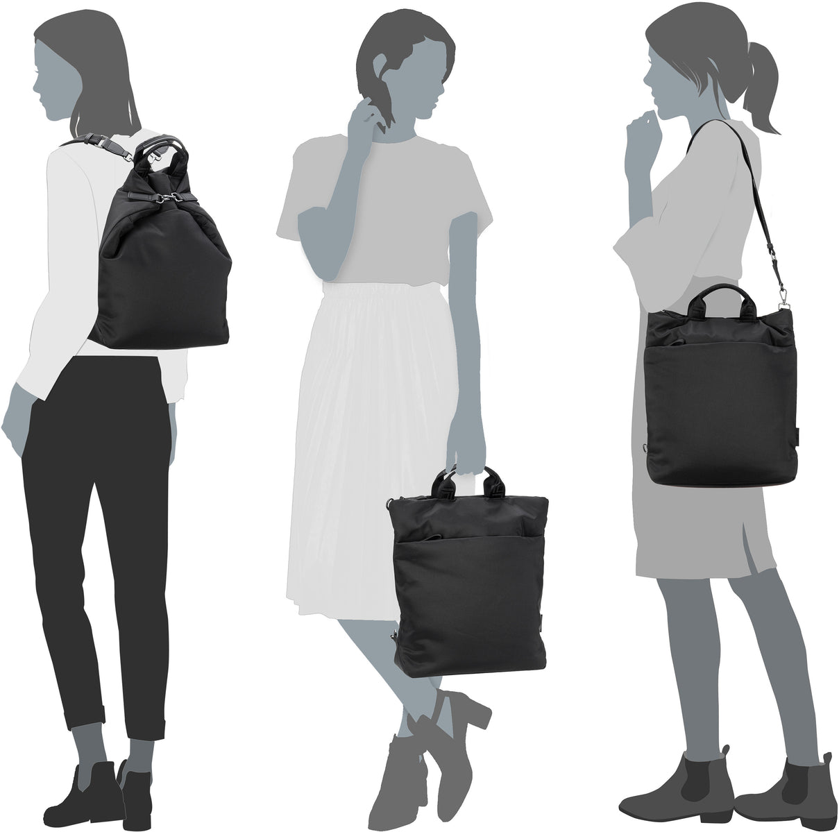 Jost Falun X-Change Bag S Wine Rucksack – Silhouettenansicht