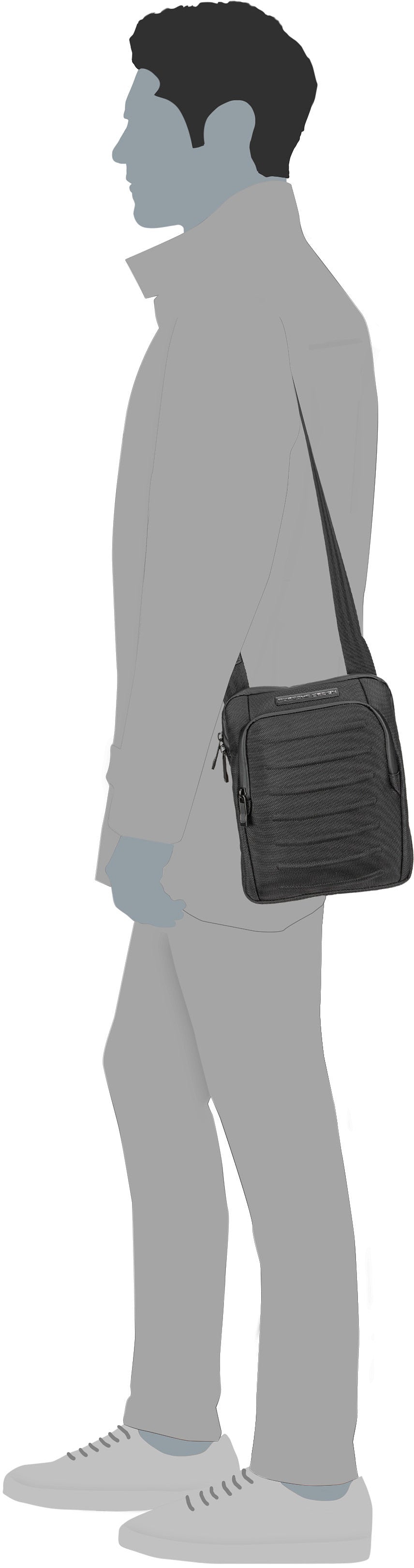 Porsche Design Roadster Pro S Black Crossbody Bag – Silhouettenansicht