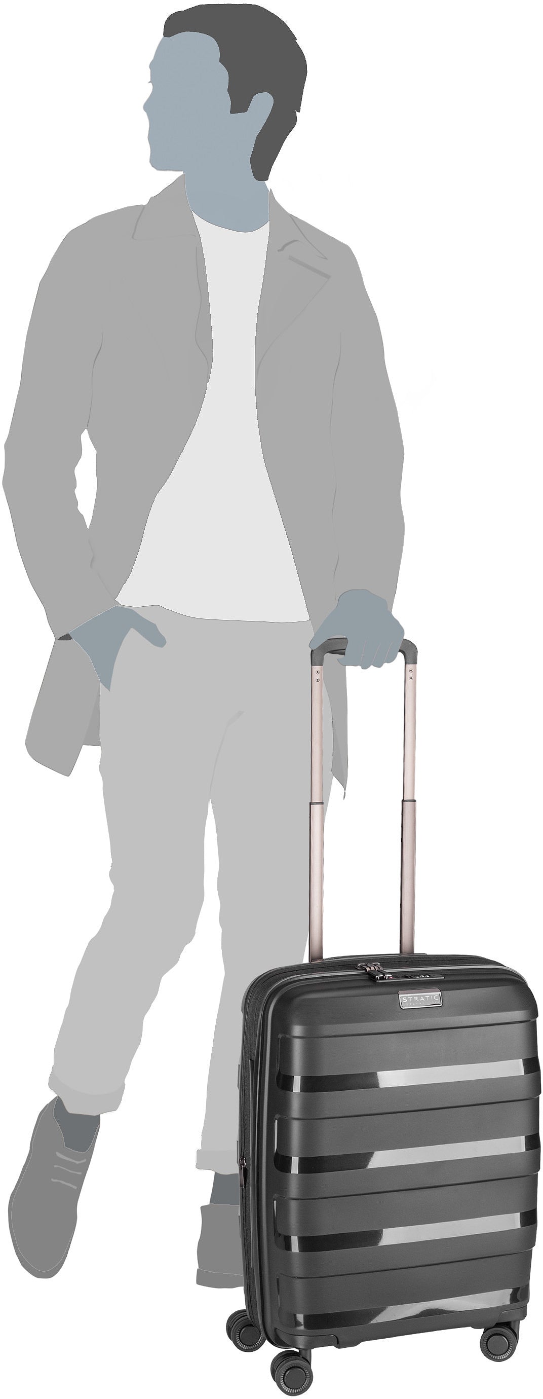 Stratic Straw+ Trolley S Rose Koffer – Silhouettenansicht