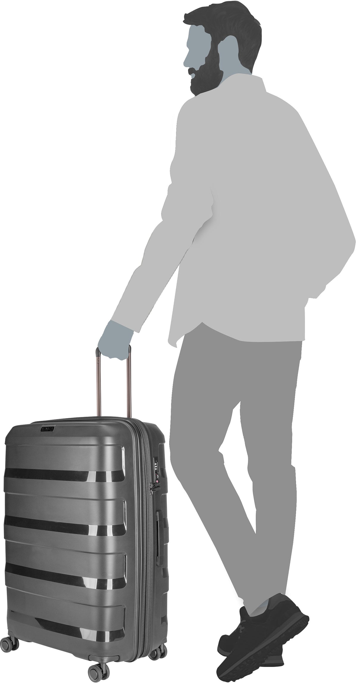 Stratic Straw+ Trolley L Dark Grey Koffer – Silhouettenansicht