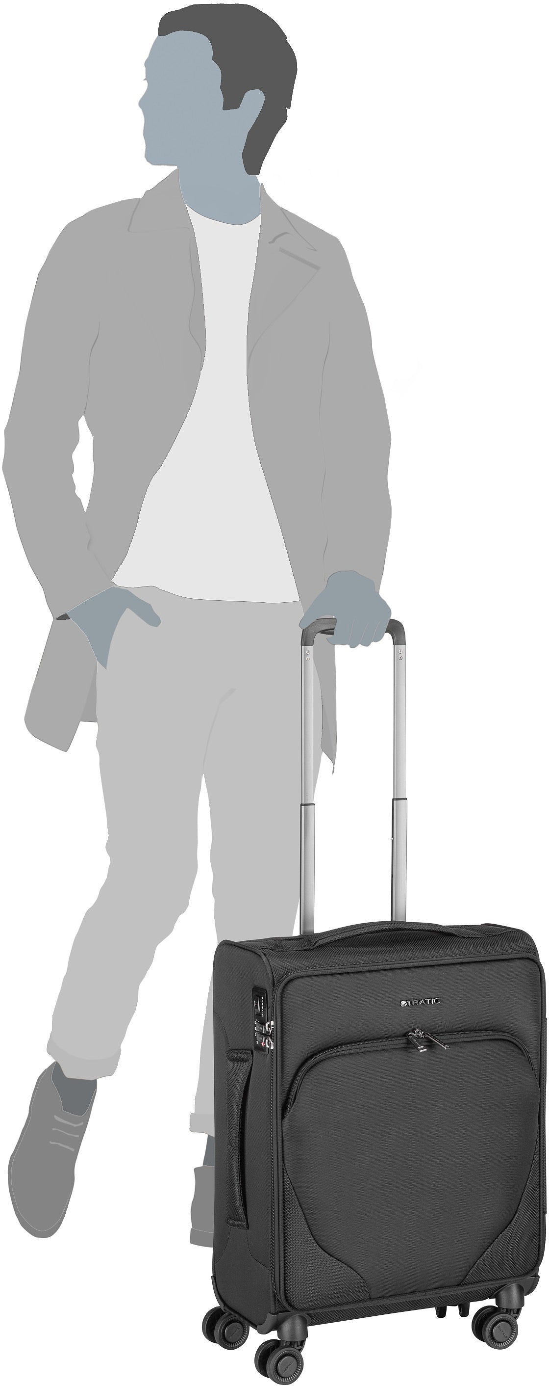 Stratic Mix Trolley S Blue Koffer – Silhouettenansicht