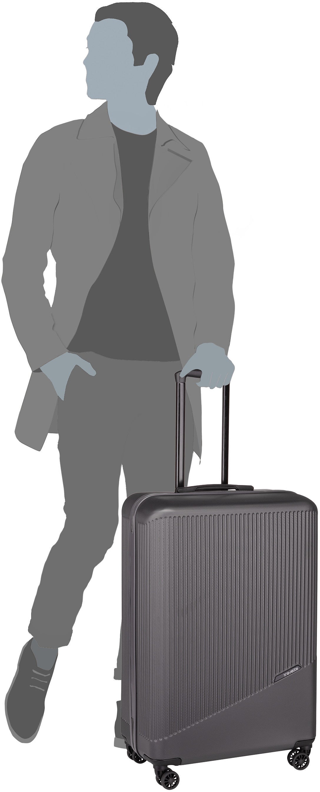 travelite Bali 4w Trolley L Mint Koffer – Silhouettenansicht