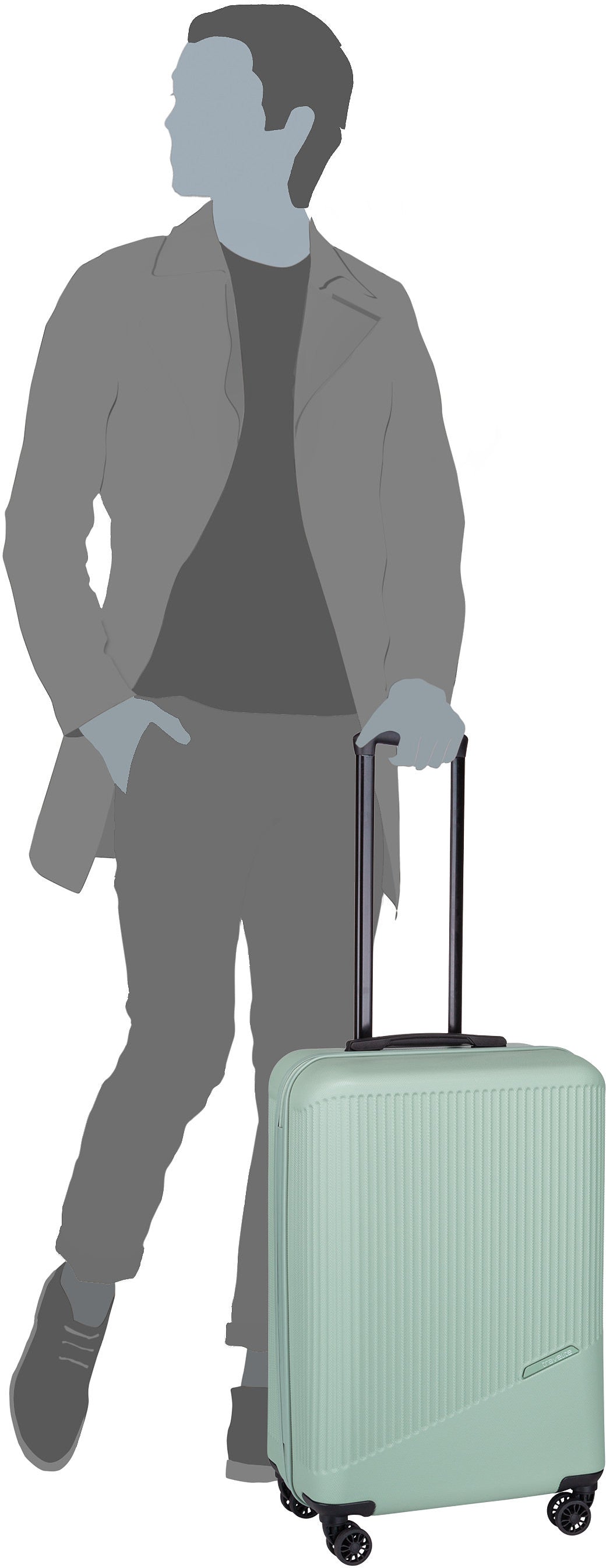 travelite Bali 4w Trolley M Mint Koffer – Silhouettenansicht