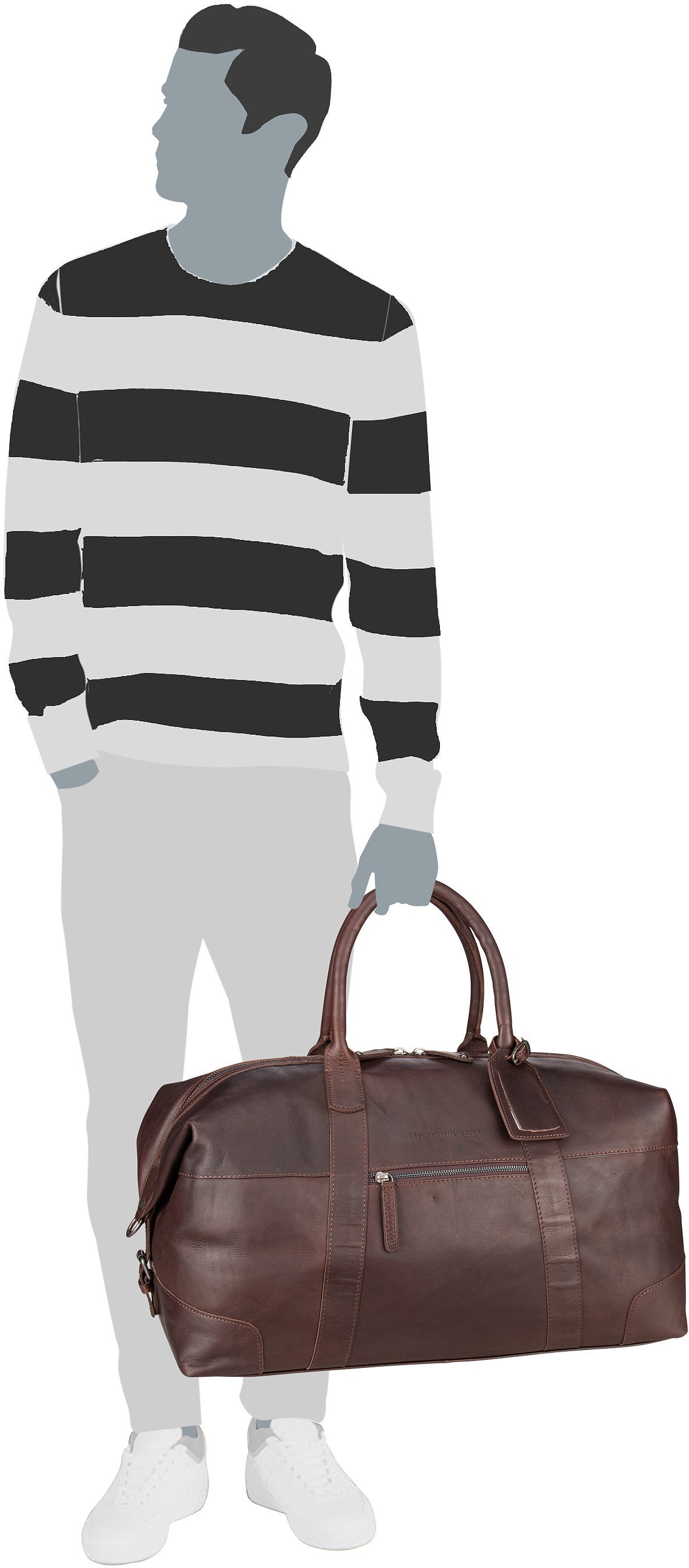 The Chesterfield Brand Portsmouth 1700 Cognac Weekender – Silhouettenansicht