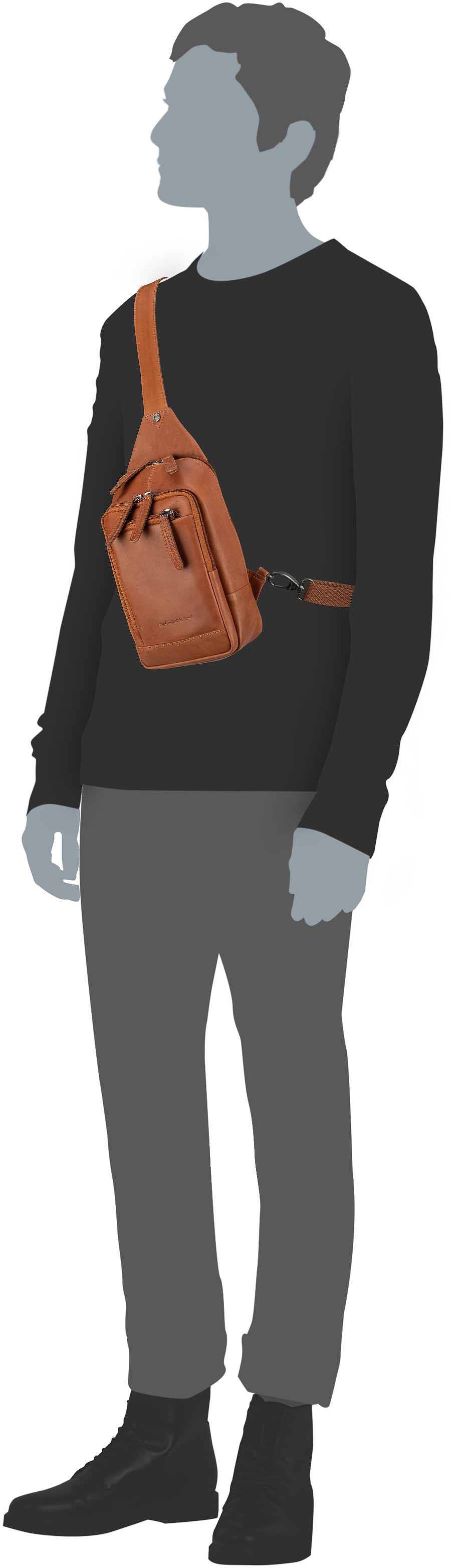 The Chesterfield Brand Riga 0284 Brown Sling Bag – Silhouettenansicht