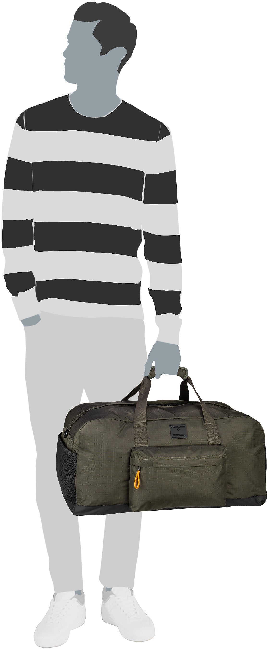 Strellson Northwood RS Addison Travelbag MHZ Khaki Weekender – Silhouettenansicht