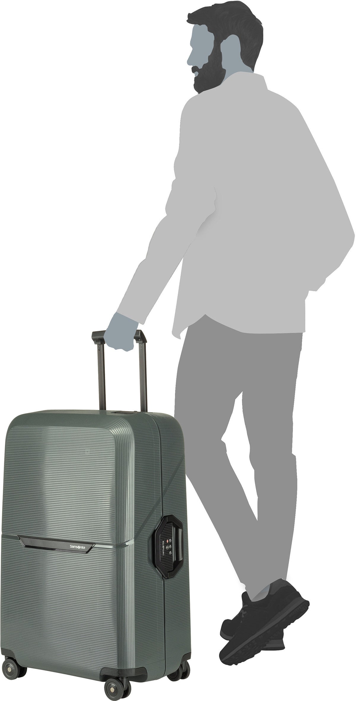 Samsonite Magnum Eco Spinner 75/28 Forest Green Koffer – Silhouettenansicht