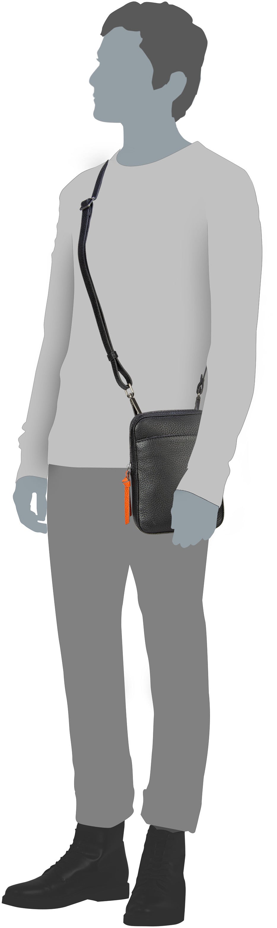 Braun Büffel Novara 26351 Braun Crossbody Bag – Silhouettenansicht