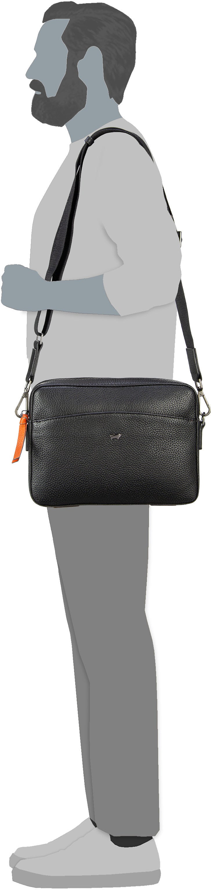 Braun Büffel Novara 26353 Dunkelblau Crossbody Bag – Silhouettenansicht
