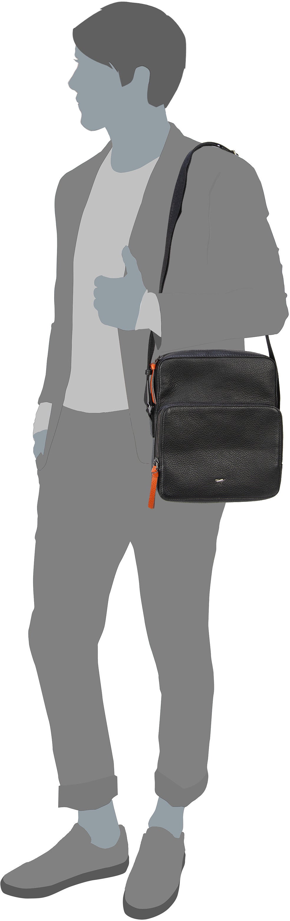 Braun Büffel Novara 26354 Schwarz Crossbody Bag – Silhouettenansicht