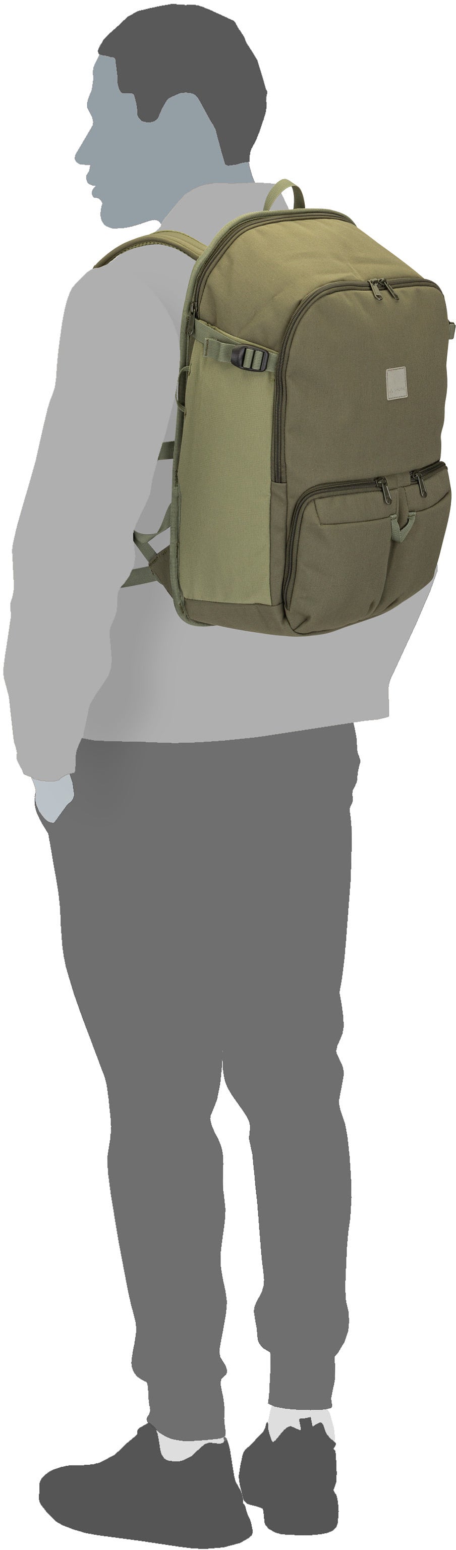 Vaude Coreway Daypack 23 Khaki Rucksack – Silhouettenansicht