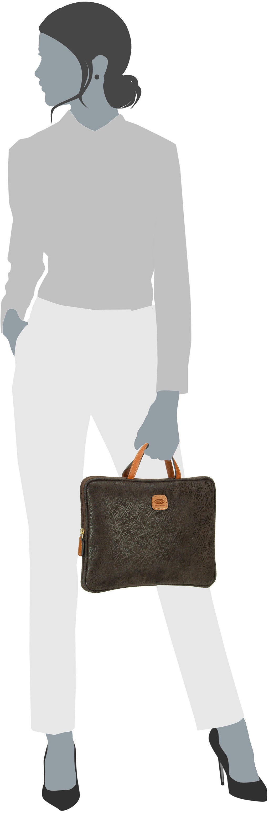 Bric's Life PC Holder Camel Aktentasche – Silhouettenansicht