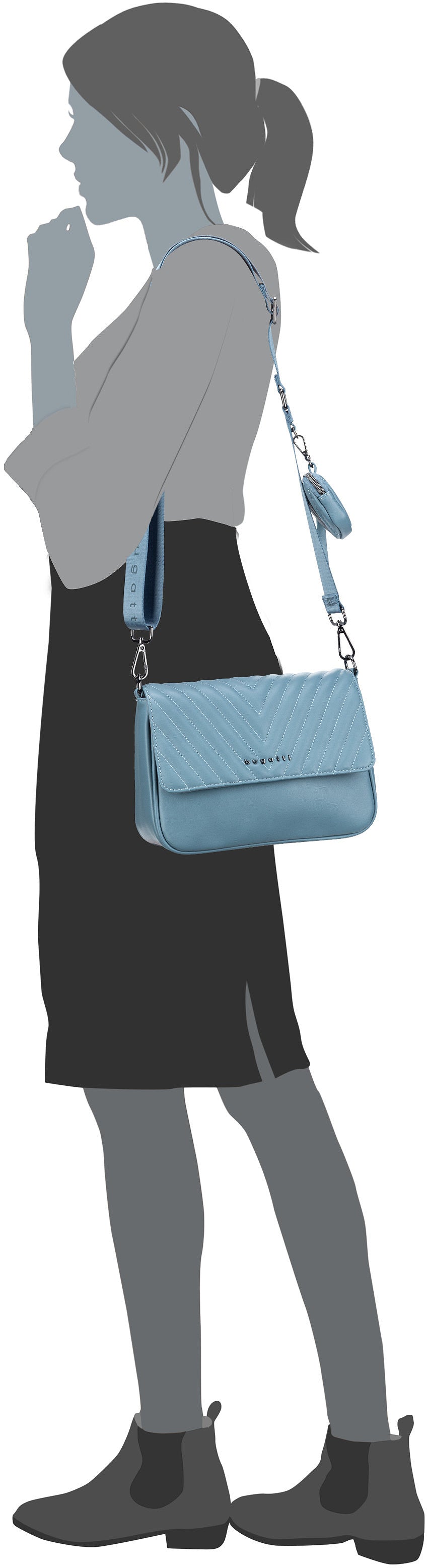 Bugatti Sira Large I Beige Saddle Bag – Silhouettenansicht