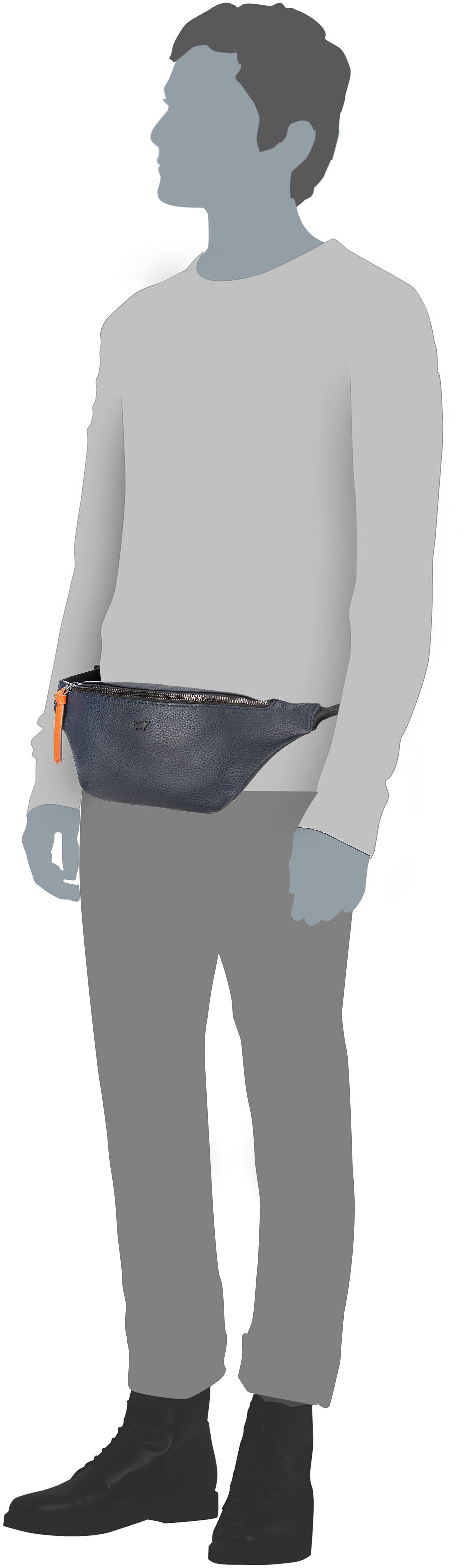 Braun Büffel Novara 26344 Schwarz Bauchtasche – Silhouettenansicht