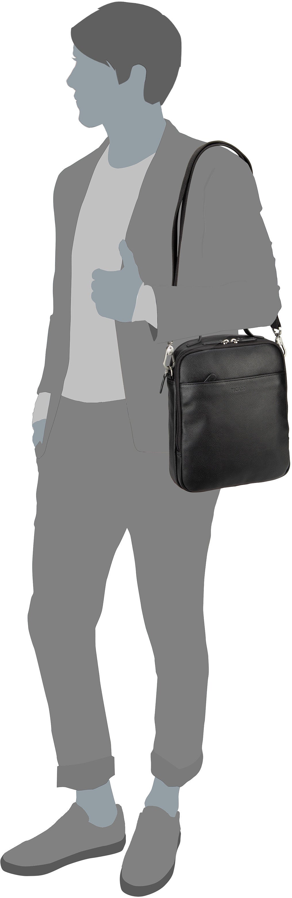 Picard Milano 7213 Schwarz Crossbody Bag – Silhouettenansicht