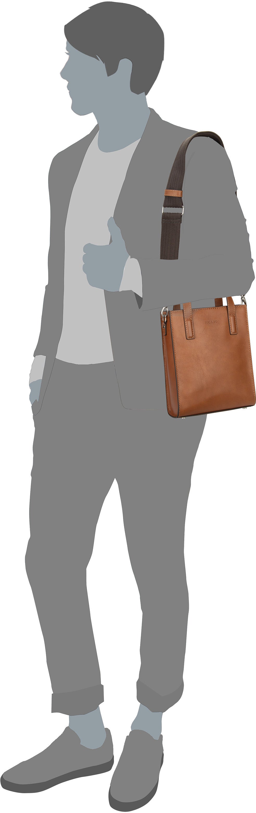 Picard Toscana 7217 Camel Crossbody Bag – Silhouettenansicht