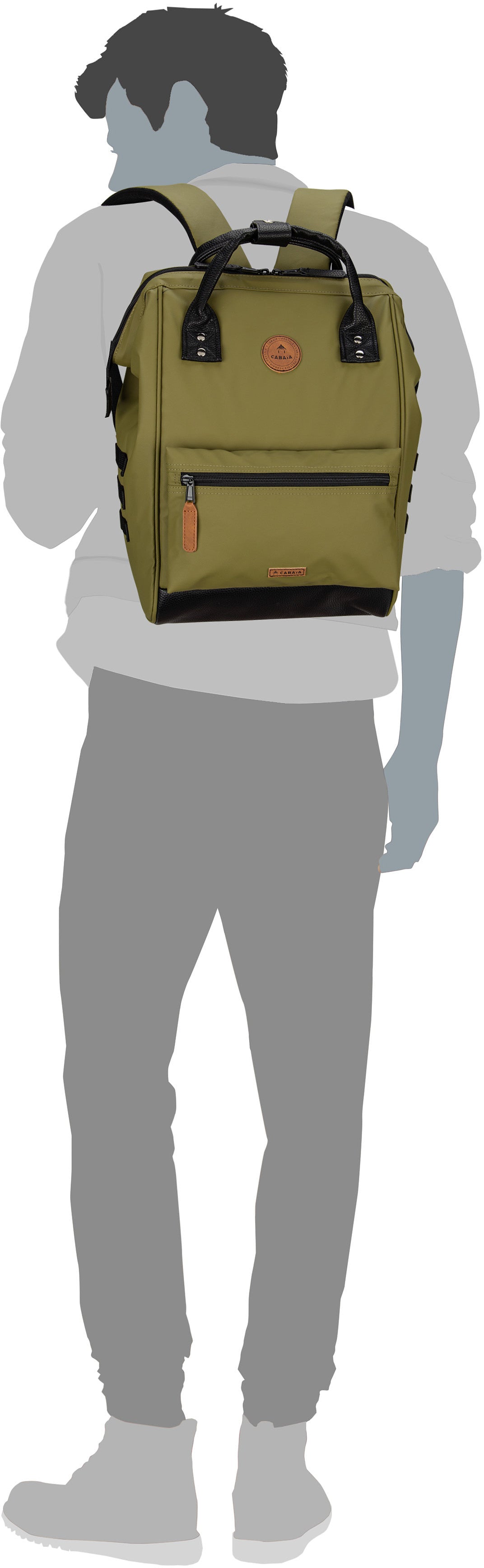 Cabaia Adventurer Recycled Waterproof Medium Grenoble Rucksack – Silhouettenansicht