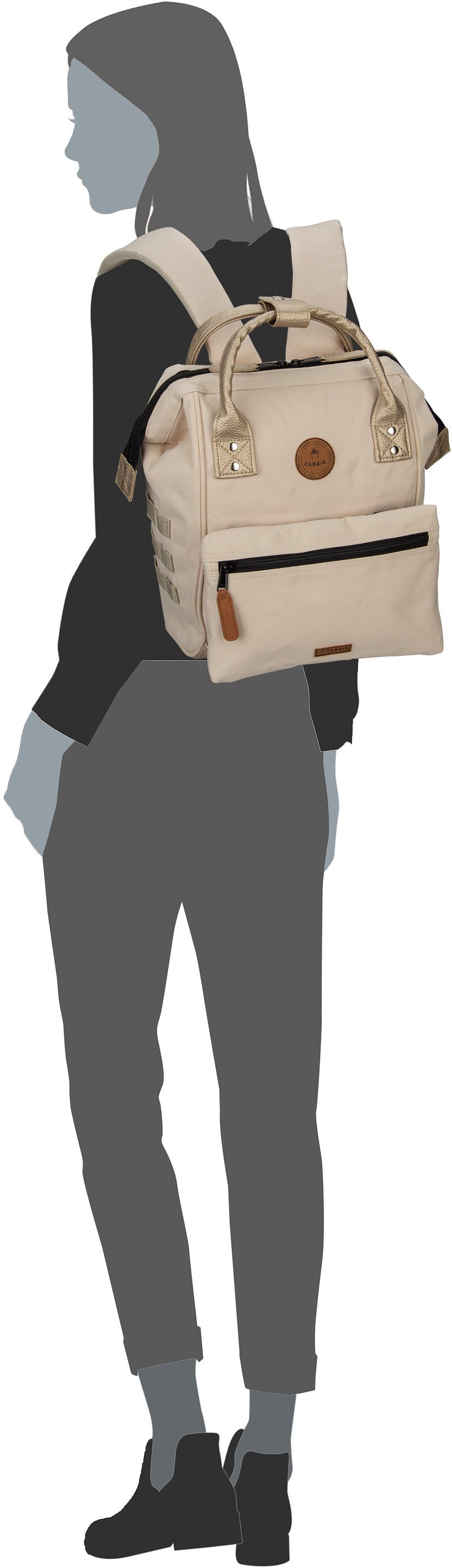 Cabaia Adventurer Recycled Oxford Small Catane Rucksack – Silhouettenansicht