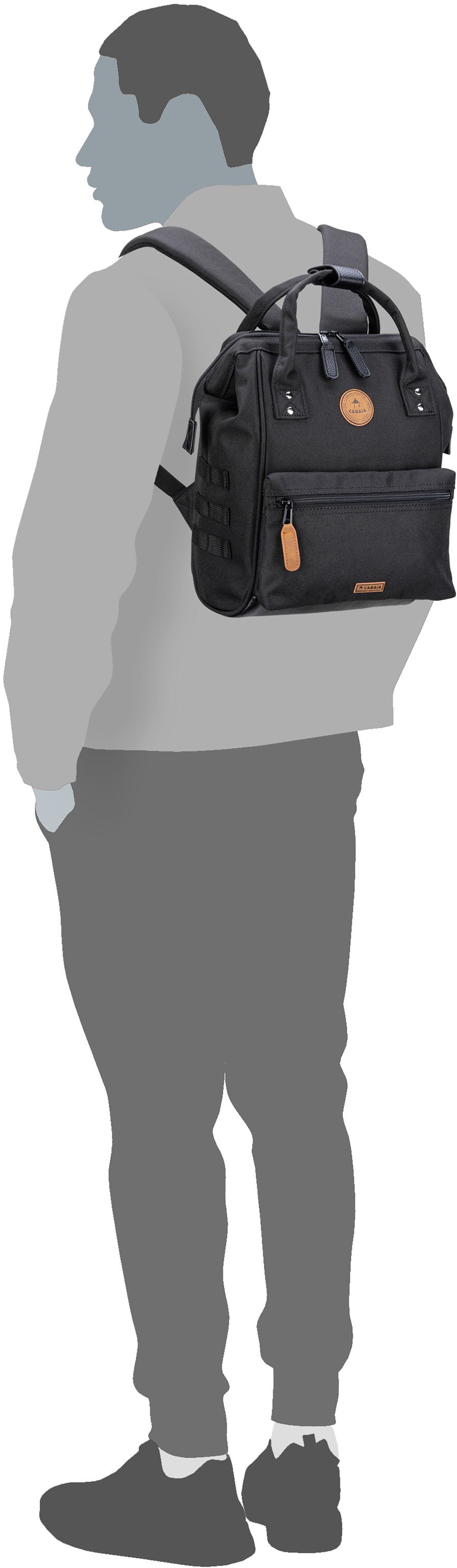 Cabaia Adventurer Oxford Small New York Rucksack – Silhouettenansicht
