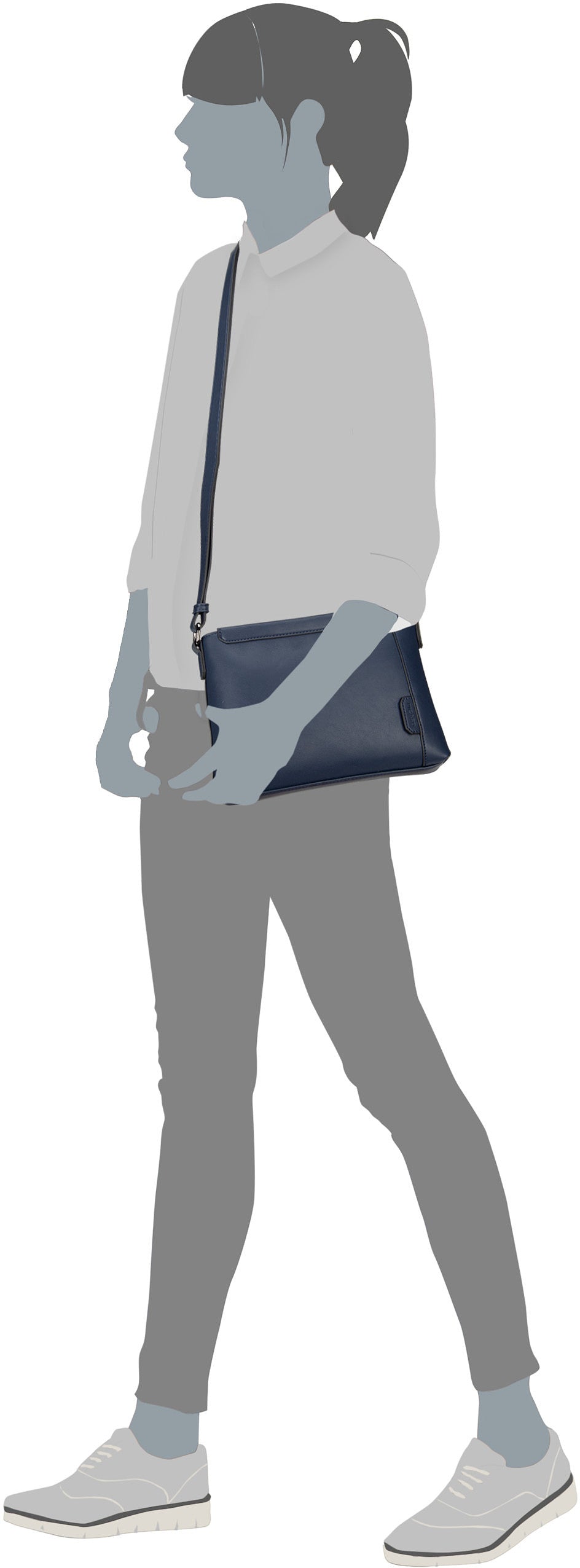 Picard Yours 3253 Schwarz Crossbody Bag – Silhouettenansicht