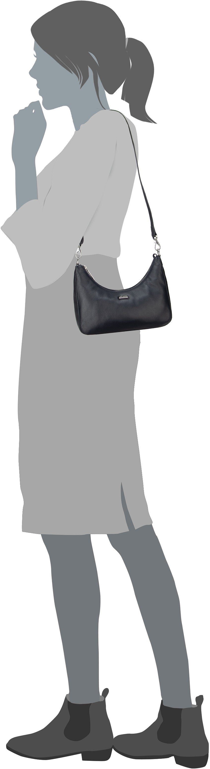 Picard Really 7226 Schwarz Crossbody Bag – Silhouettenansicht