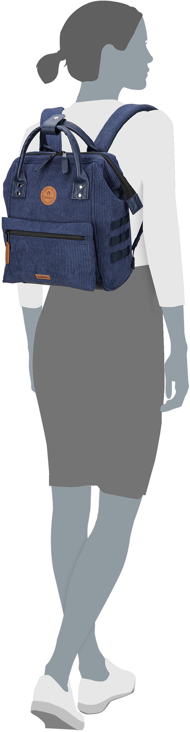 Cabaia Adventurer Recycled Velvet Small Niagara Rucksack – Silhouettenansicht