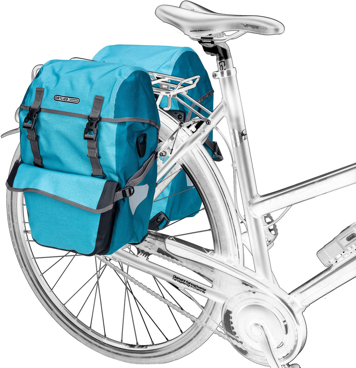 ORTLIEB Bike-Packer Plus Kiwi Moss Green Fahrradtasche – Silhouettenansicht