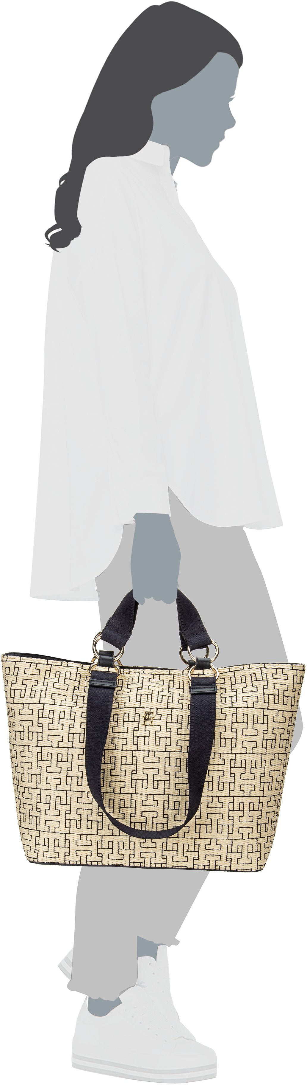 Tommy Hilfiger TH City Mono Tote SP24 Space Blue Tote Bag – Silhouettenansicht