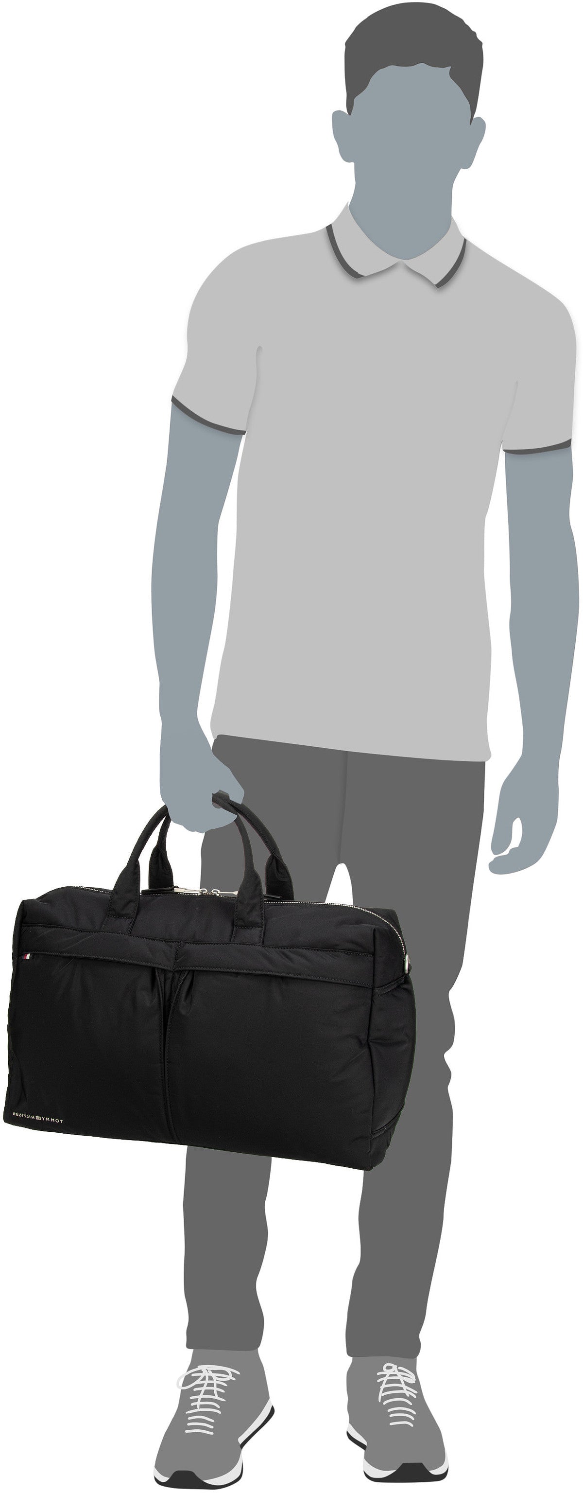 Tommy Hilfiger TH Signature Duffle SP24 Black Weekender – Silhouettenansicht