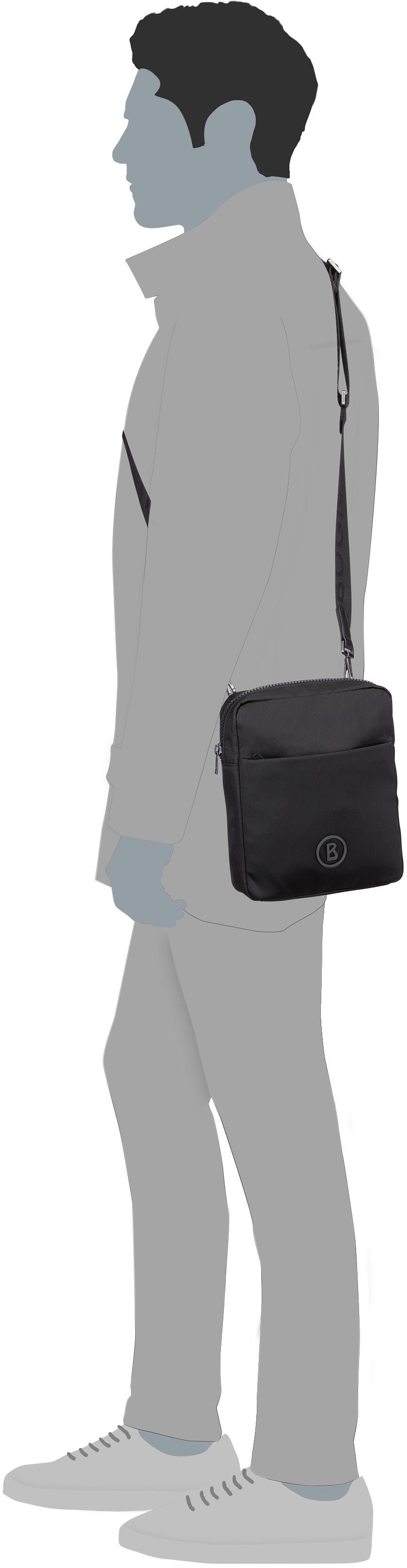 Bogner Arolla Andre SVZ Black Crossbody Bag – Silhouettenansicht
