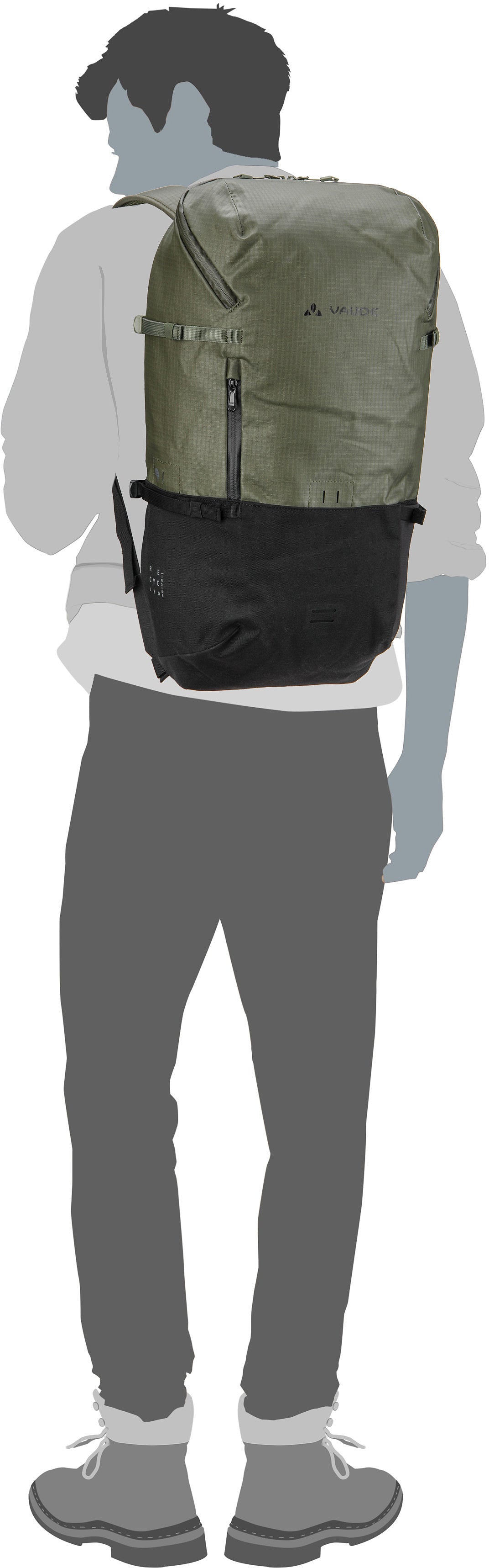 Vaude CityGo 30 II Khaki Rucksack – Silhouettenansicht