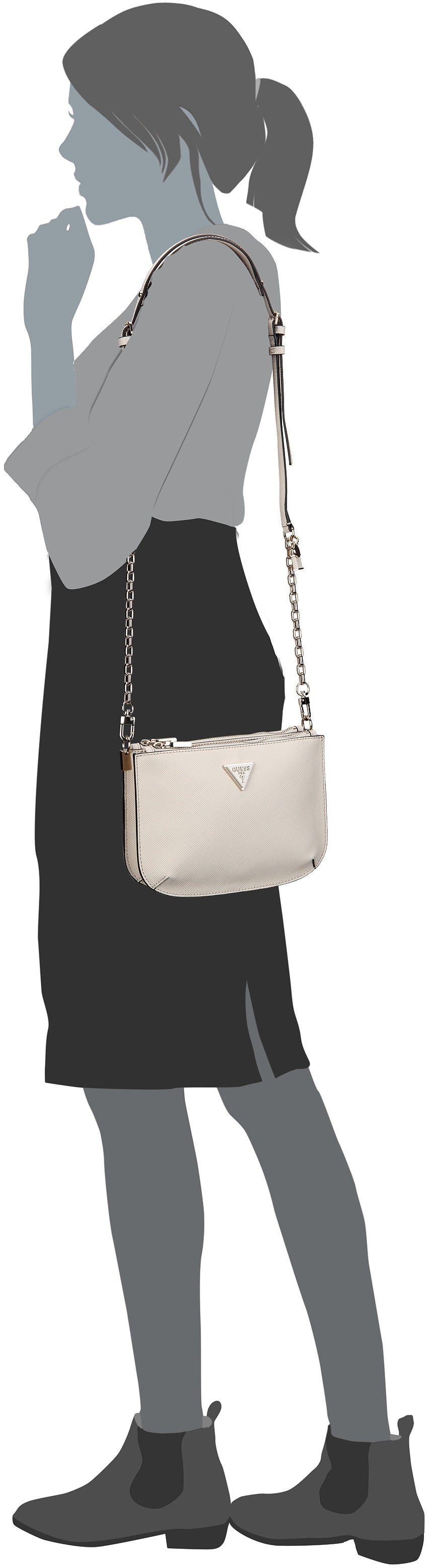 Guess Ilia VG 69120 Stone Crossbody Bag – Silhouettenansicht