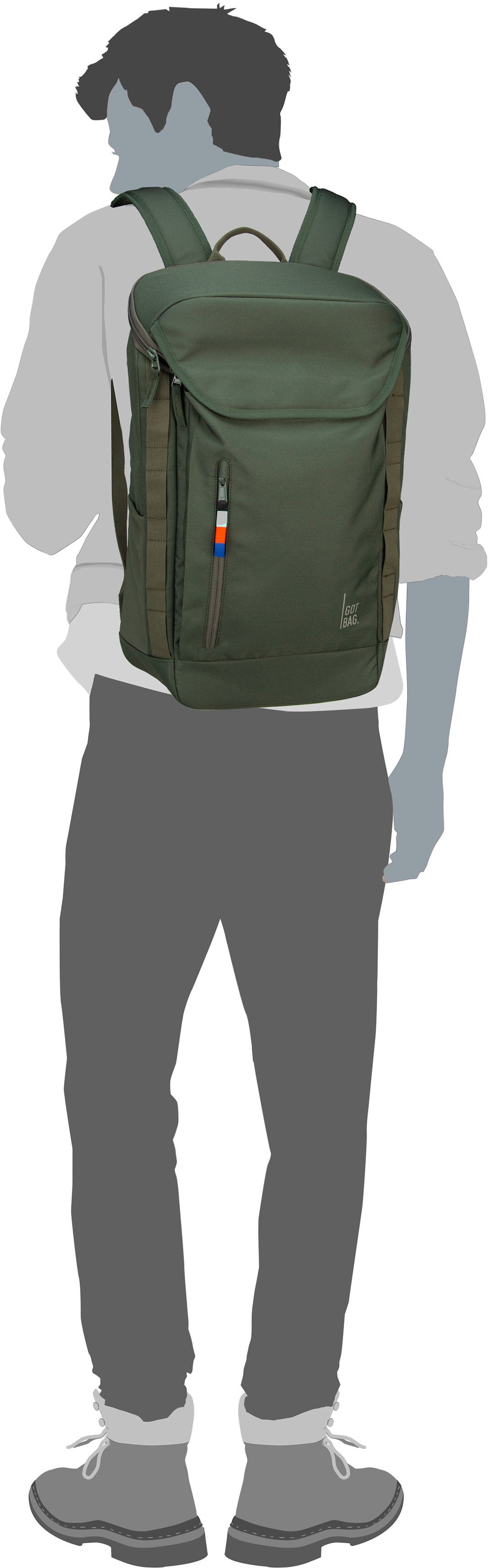 GOT BAG Pro Pack Algae Rucksack – Silhouettenansicht