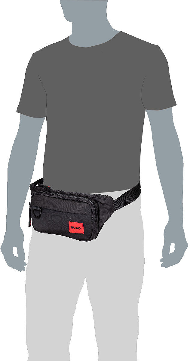 HUGO Ethon 2.0 Bumbag 50491759 Black Bauchtasche – Silhouettenansicht