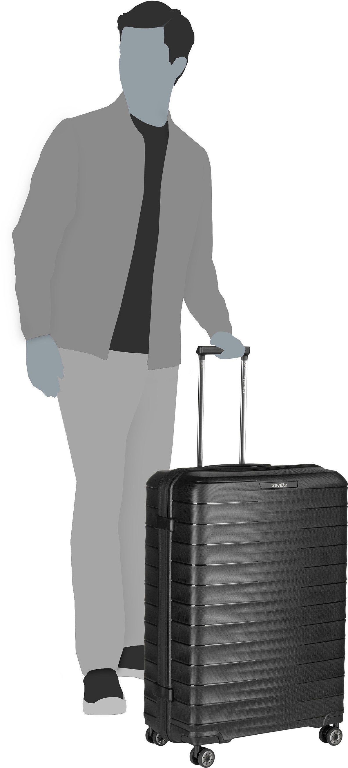 travelite Mooby 4w Trolley L Rot Koffer – Silhouettenansicht