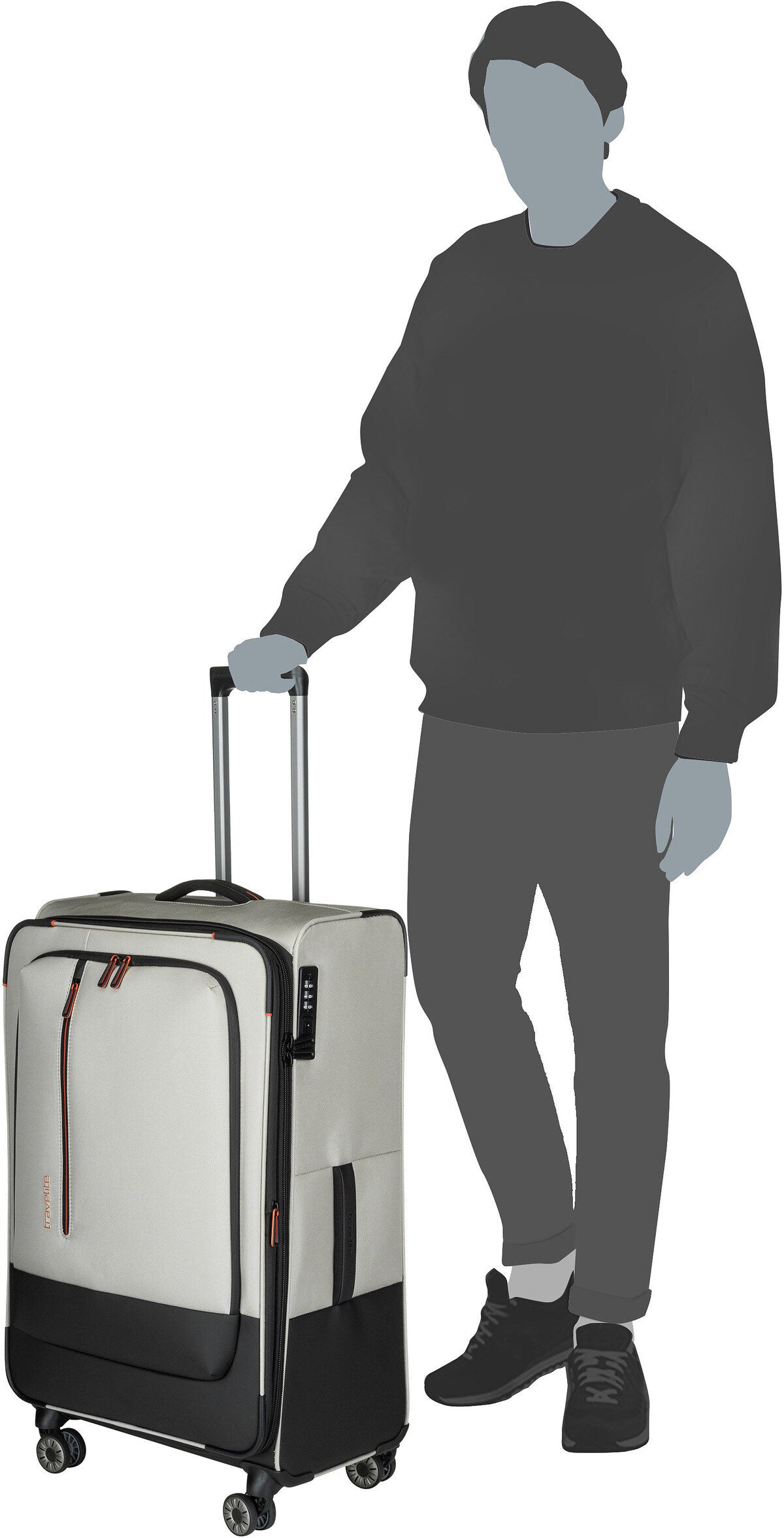 travelite Crosslite 4w Trolley L Oliv Koffer – Silhouettenansicht