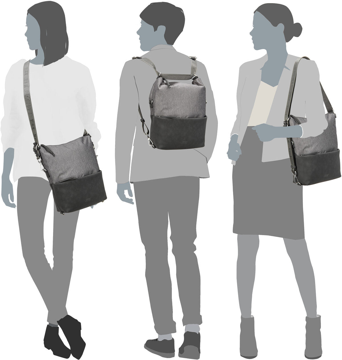 Jost Andoya 2 6042 Taupe Rucksack – Silhouettenansicht