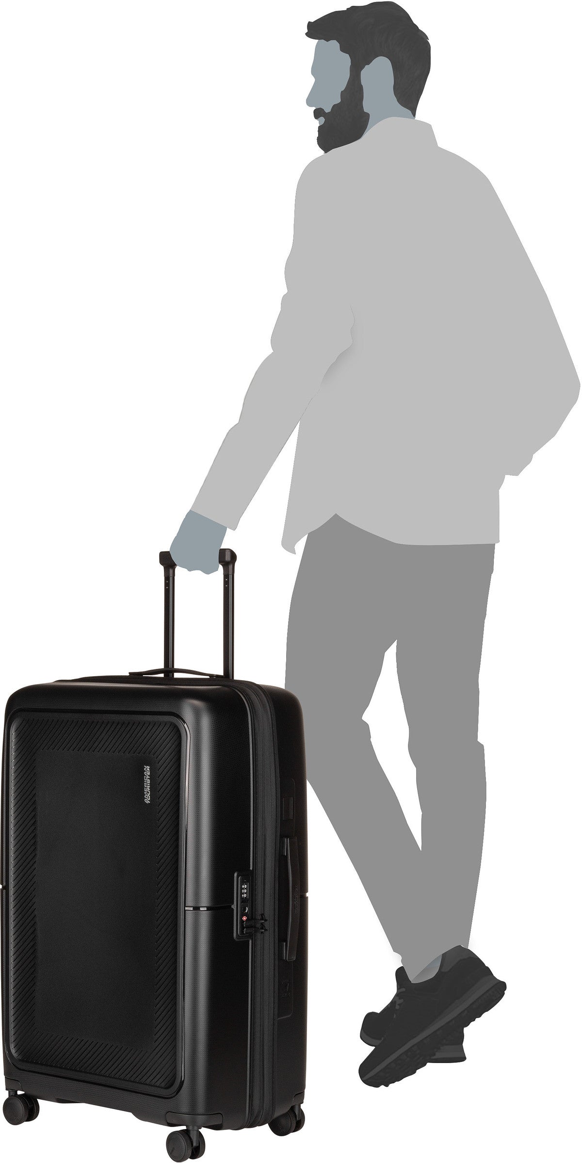 American Tourister Dashpop Spinner 77 EXP True Black Koffer – Silhouettenansicht