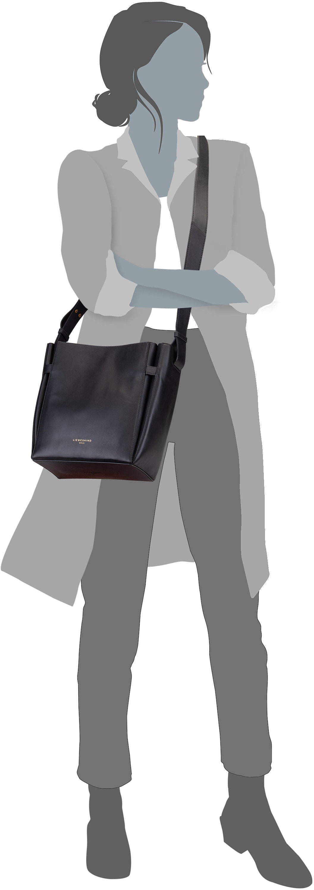 Liebeskind Berlin Hilla 2149125 Black Crossbody Bag – Silhouettenansicht