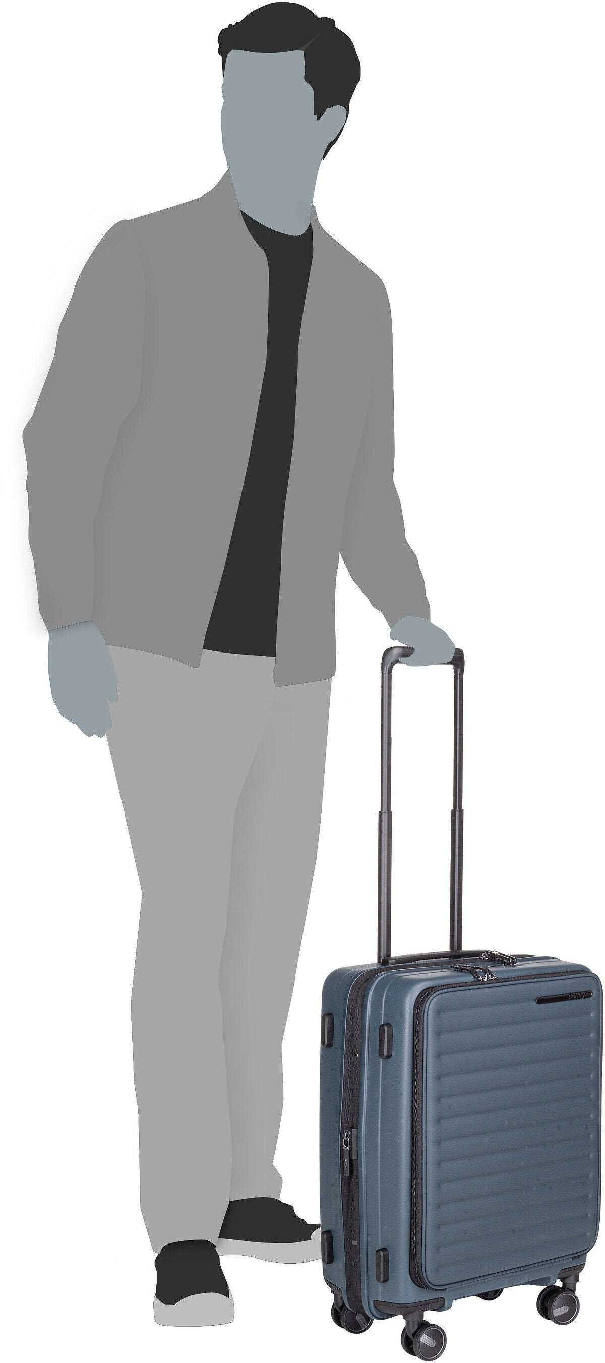 Samsonite RestackD Spinner 55 EXP Easy Access Black Koffer – Silhouettenansicht