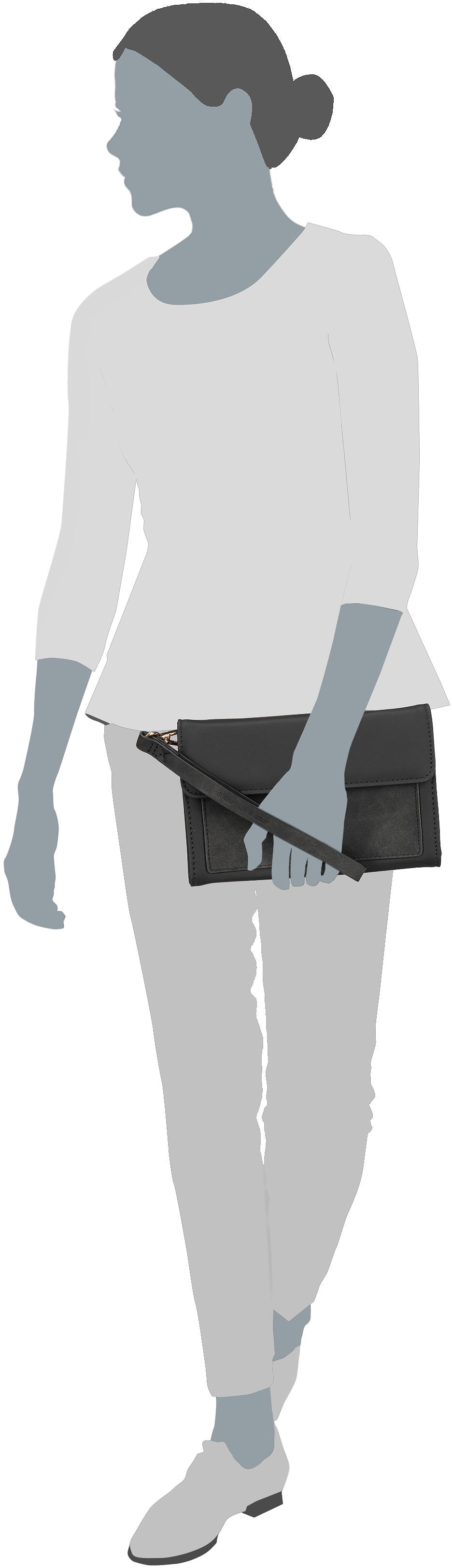 Kapten & Son Clutch Versailles All Black Clutch – Silhouettenansicht