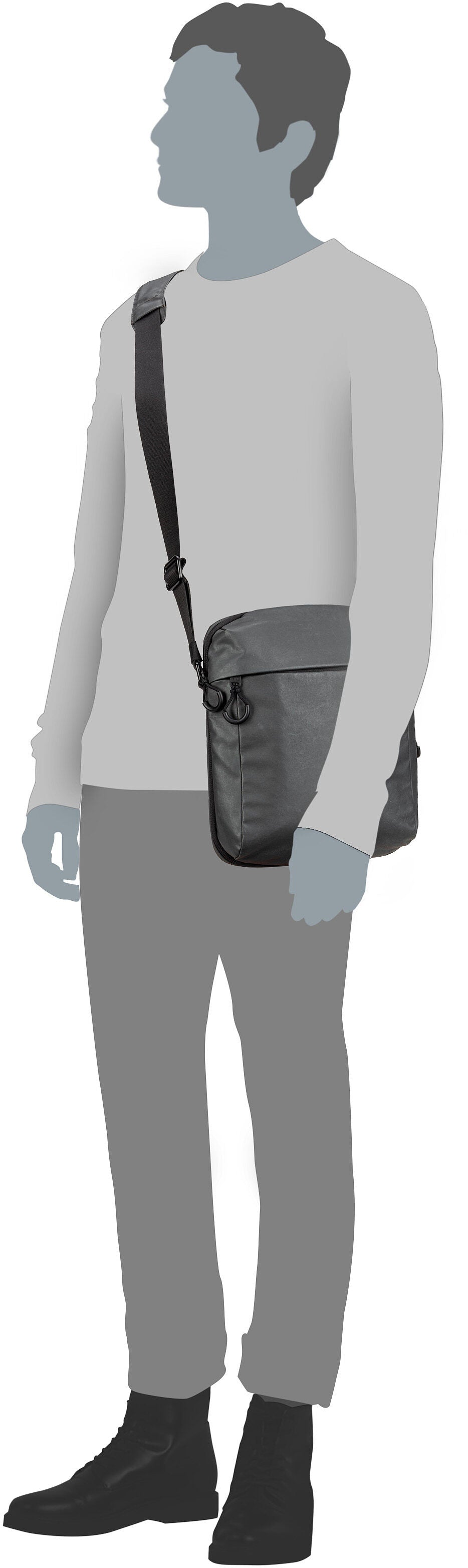 aunts & uncles Oyabe RE Driftwood Crossbody Bag – Silhouettenansicht