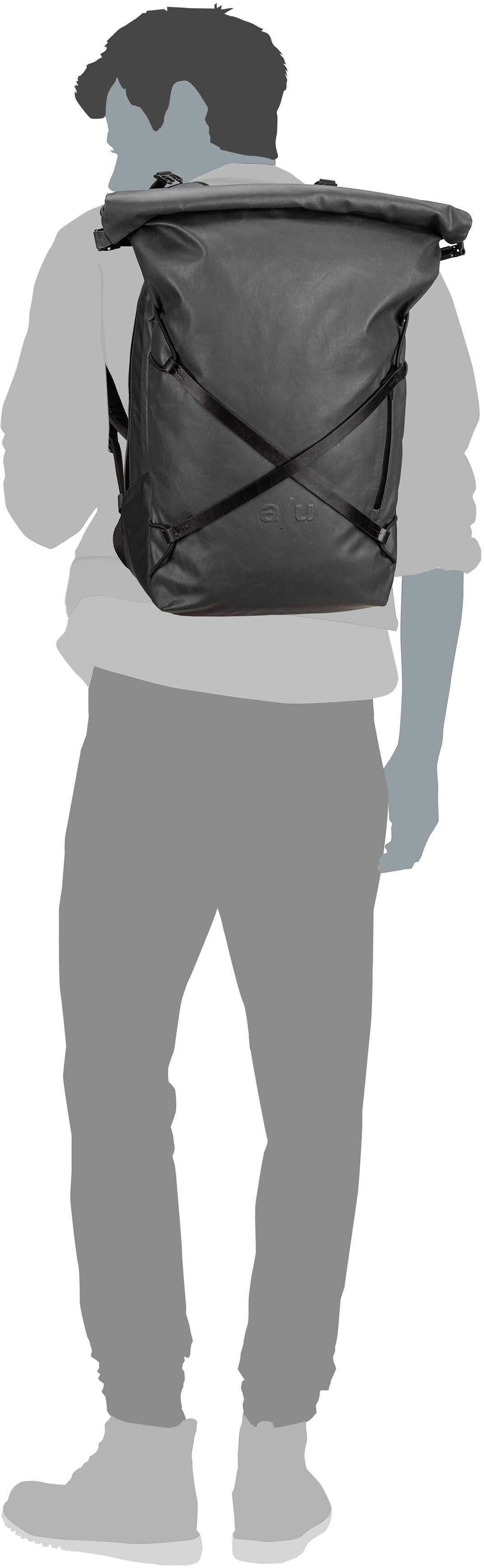 aunts & uncles Kitakami RE Black Rucksack – Silhouettenansicht