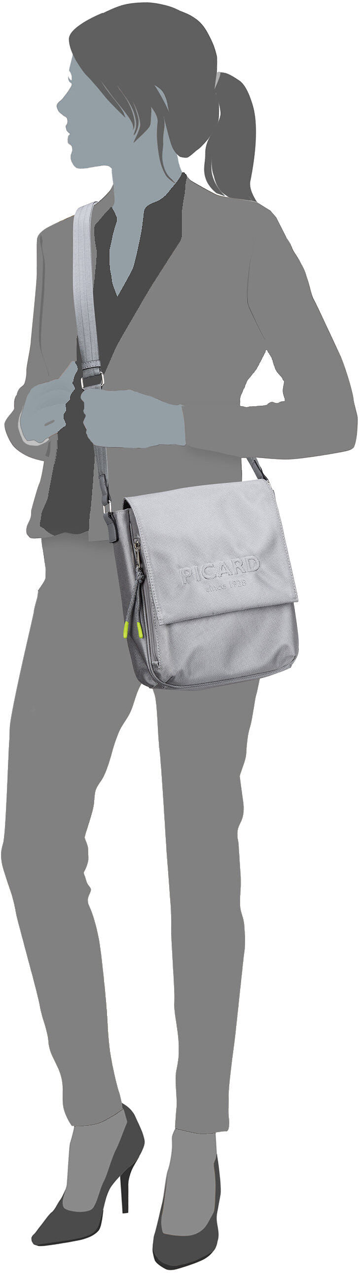 Picard Lucky one 3284 Silber Crossbody Bag – Silhouettenansicht