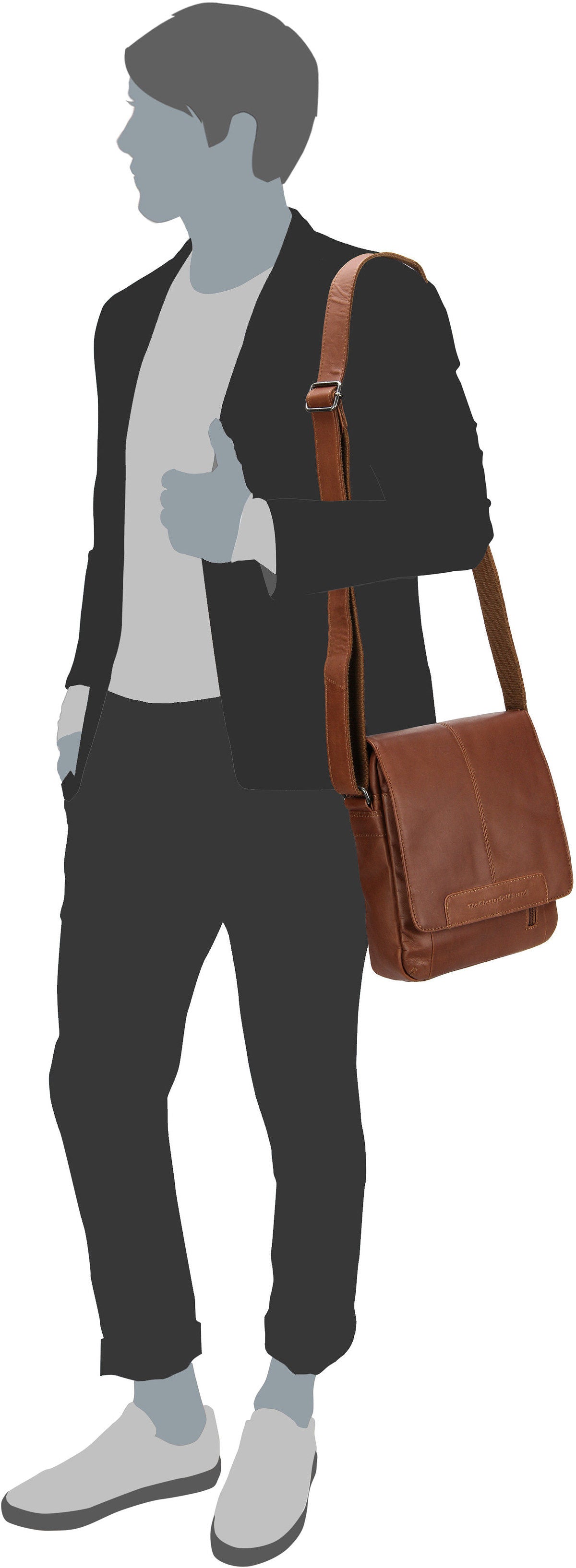 The Chesterfield Brand Remy 0550 Cognac Crossbody Bag – Silhouettenansicht