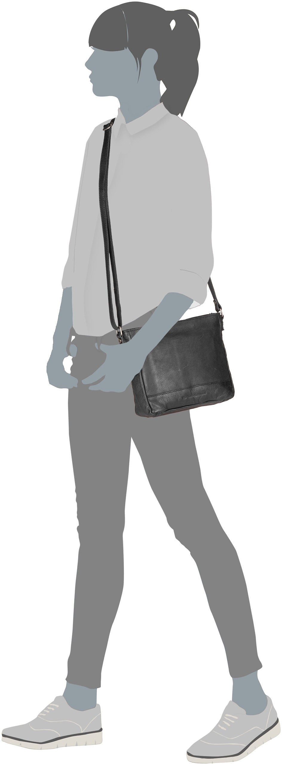 The Chesterfield Brand Weimar 1320 Cognac Crossbody Bag – Silhouettenansicht