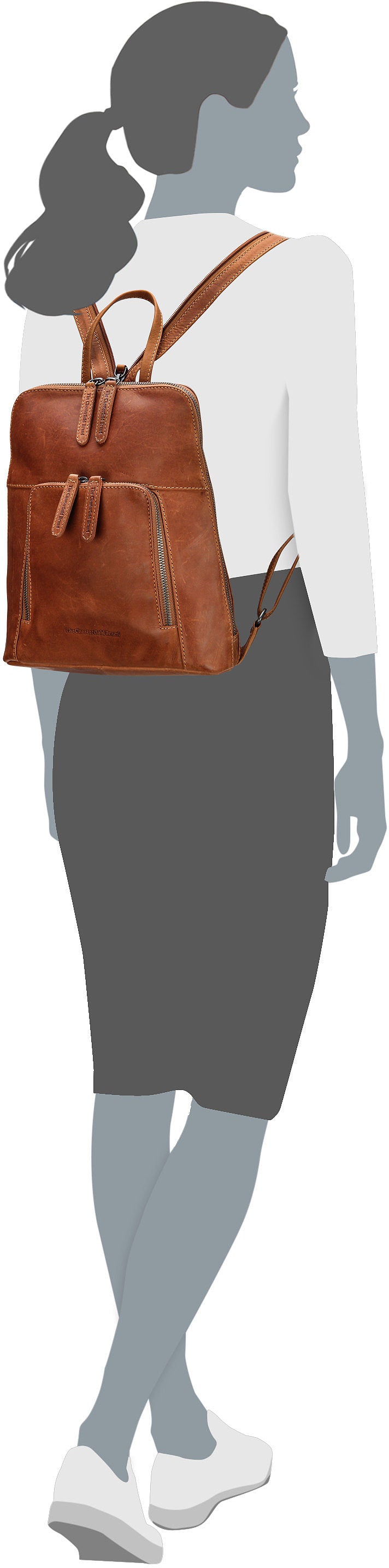 The Chesterfield Brand Vivian 0236 Cognac Rucksack – Silhouettenansicht